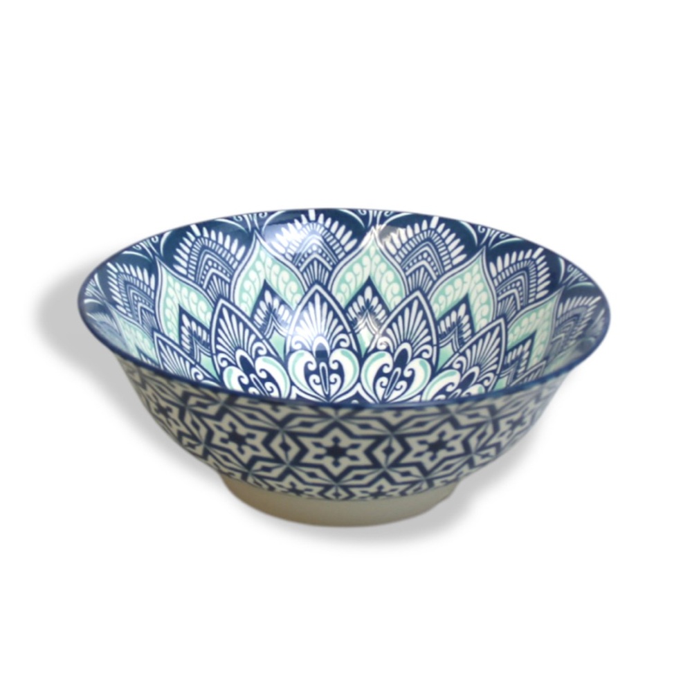 Blue and White Patterned Bowl
